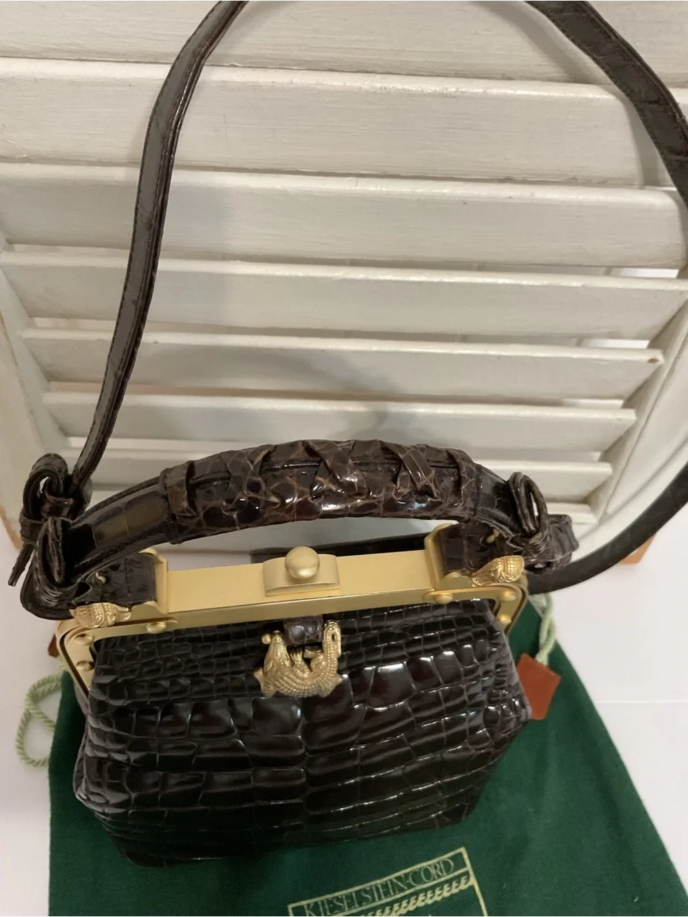Barry Kieselstein-Cord Vintage Alligator Trophy Frame Bag